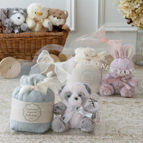 【出産祝い】TINOふわぬい おむつケーキ クリアバッグ ギフトセット