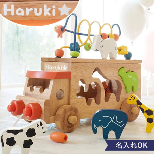 【出産祝い １歳誕生日】名前入りアニマルビーズバス